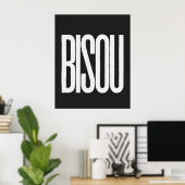 "Bisou" Kus in het Frans Zwart-Wit Print (Thuiskantoor)