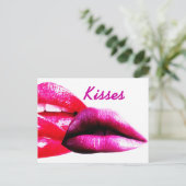 Bisous, Carte postale avec lèvres (Debout devant)