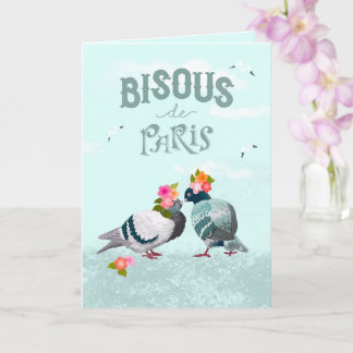 Bisous de Paris Kisses from Paris French Language Kaart