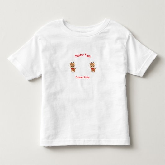 Bisous de rennes, T-Shirt avec vœux de Noël (Devant)