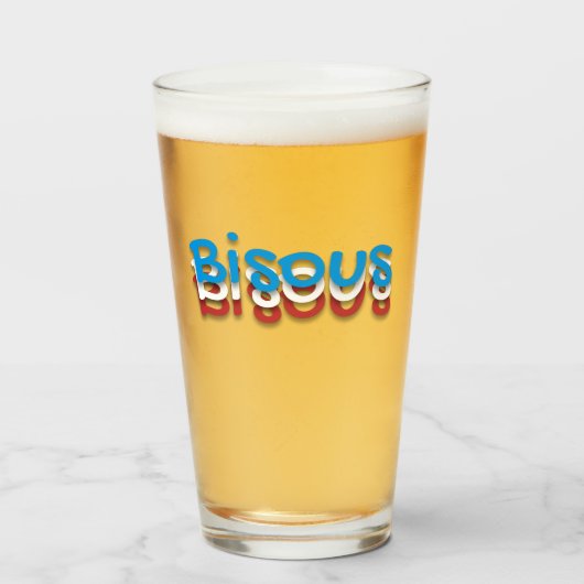 Bisous (kisses) glas (Voorkant gevuld)