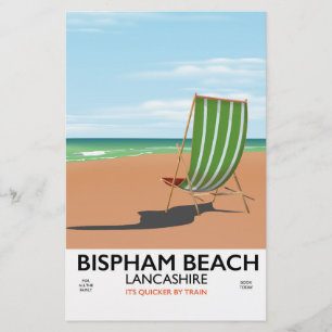 Bispham Beach Lancashire poster aan zee Briefpapier