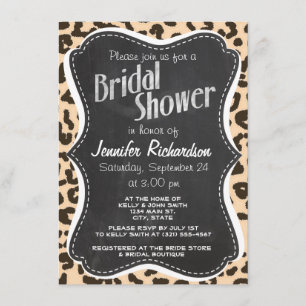 Bisque kleurenluipaard afdrukken; Retro Chalkboard Kaart