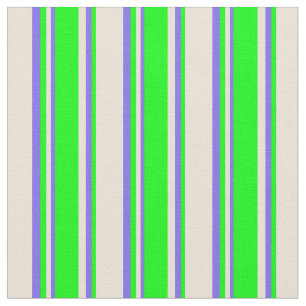 Bisque, Limoen en Middelgrote Slate Blue Stripes Stof