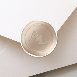 Bisque Sand Wax Seal Monogram Bruiloft Stickers