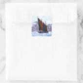 Bisquine Sail Boat Vierkante Sticker (Tas)