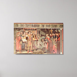 Bisschop Robert Sherburne met Henry VIII Canvas Afdruk