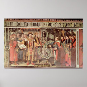 Bisschop Robert Sherburne met Henry VIII Poster