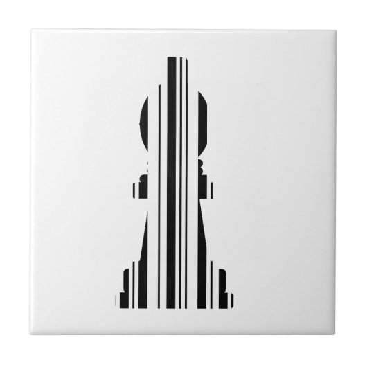BISSCHOP SCHAAKSTUK BAR CODE Bisschoppen Barcode Tegeltje (Voorkant)