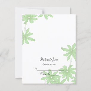 Bisseaux verts clairs Mariage Réception Carte Plac