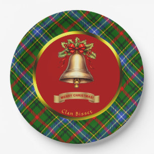 Bisset Tartan Persoonlijke Kerstmis Papieren Bordje