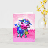 Bissy Moo la carte de billet de vache (Fleur jaune)