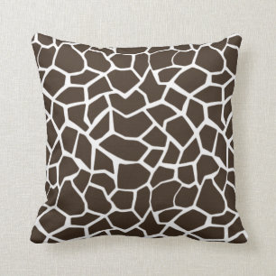 Bistre Brown Giraffe Animal Print Kussen