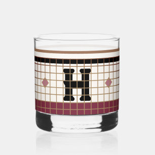 Bistro Tegel Cranberry en Gold Monogram Whisky Glas