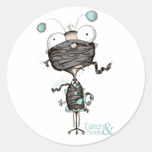 "Bit Tied Up" - Stickers Turquoises et blancs (Devant)