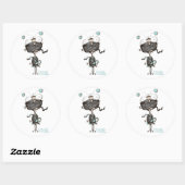 "Bit Tied Up" - Stickers Turquoises et blancs (Feuille)