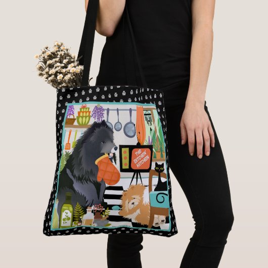 BITCHEN KITCHEN cute dog cooking Draagtas (Dichtbij)