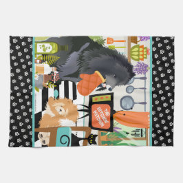 BITCHEN KITCHEN cute dog cooking Theedoek