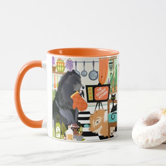 BITCHEN KITCHEN measure 1 1/2 cups dog cute mug Mok (Met donut)