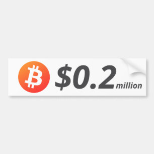 Bitcoin $ 0,2 miljoen ($ 200.000) Een miljoen Bumpersticker