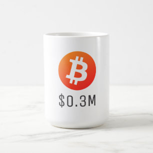Bitcoin $0.3M ($300K) Een miljoen Magische Mok