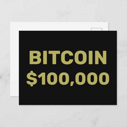 Bitcoin 100000 viering briefkaart (Voorkant / Achterkant)