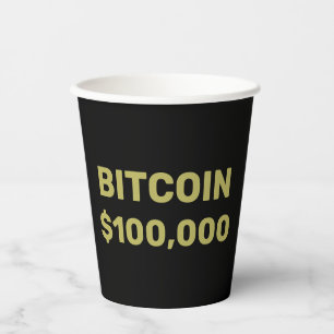 Bitcoin 100000 viering papieren bekers