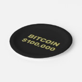 Bitcoin 100000 viering papieren bordje (Gekanteld)
