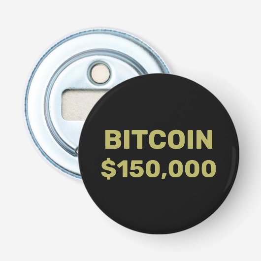 Bitcoin 150000 Celebration Button Flesopener (Voorkant)