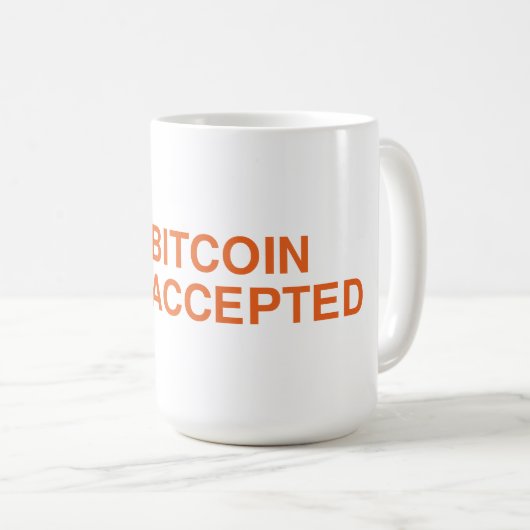 Bitcoin accepté Mug (Devant droit)