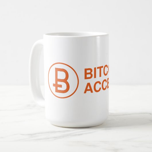 Bitcoin accepté Mug (Devant gauche)