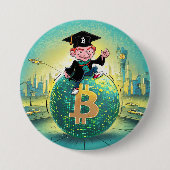 Bitcoin Afstuderen Ronde Button 7,6 Cm (Voorkant)
