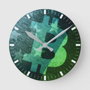 Bitcoin Amerika ₿ (Groen) Ronde Klok