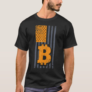 Bitcoin Amerikaanse Flag BTC Crypto Retro In T-shirt