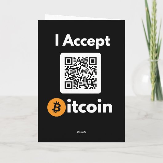 Bitcoin Astronaut - Bit Me QR Code Wij accepteren  Bedankkaart (Achterkant)
