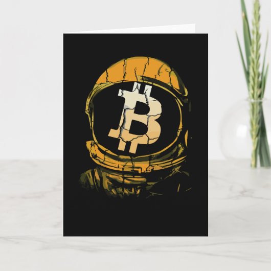 Bitcoin Astronaut - Bit Me QR Code Wij accepteren  Bedankkaart (Voorkant)