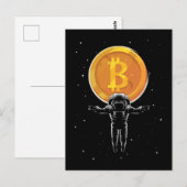 Bitcoin Astronaut naar de maan - Bitcoin Crypto Briefkaart (Voorkant / Achterkant)