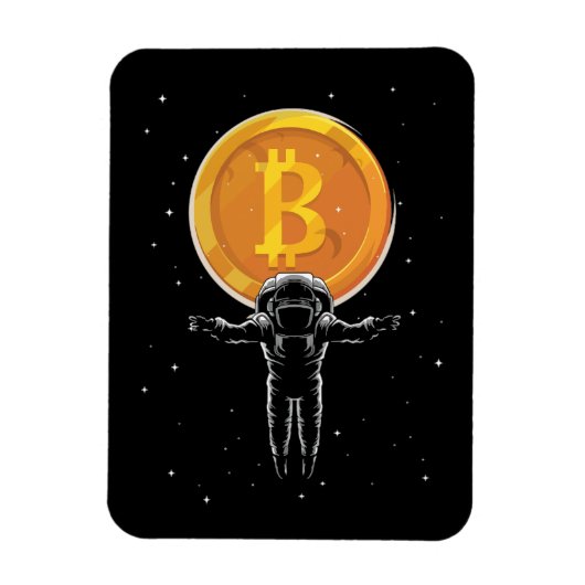 Bitcoin Astronaut naar de maan - Bitcoin Crypto Magneet (Verticaal)