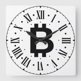 Bitcoin B Bold Roman Numeral Wall klok