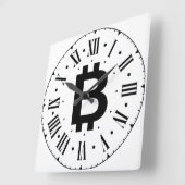 Bitcoin B Bold Roman Numeral Wall klok (Hoek)