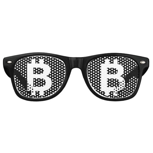 Bitcoin B Cool Feest Retro Zonnebril (Voorkant)