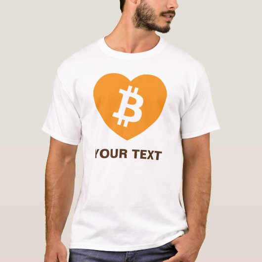 Bitcoin B en T-shirt Coeur Orange (Devant)