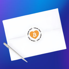 Bitcoin B in het hart Ronde Sticker