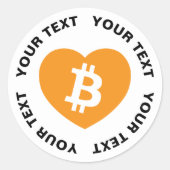 Bitcoin B in het hart Ronde Sticker (Voorkant)