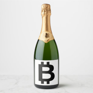 Bitcoin B Vet Mousserende Wijn Label Sparkling Wijnetiket