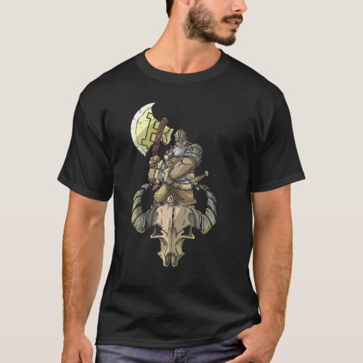 Bitcoin Barbarian Warrior Graphic Rpg Roleplay T-shirt (Voorkant)