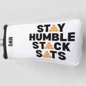 Bitcoin BLIJF NEDERIG STACK SATS Crypto Golfheadcover (Voorkant)