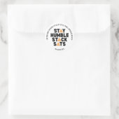 Bitcoin BLIJF NEDERIG STACK SATS Crypto Ronde Sticker (Tas)