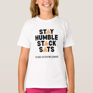 Bitcoin BLIJF NEDERIG STACK SATS Crypto T-shirt