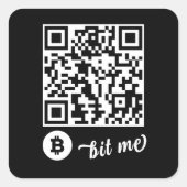 Bitcoin (BTC) Portefeuille QR Code Sticker - Carré (Devant)
